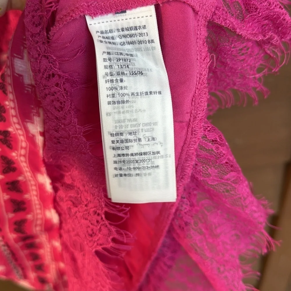 Abercrombie kids, pink butterfly and hearts print dress size 13/14
